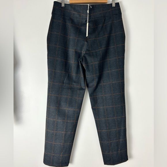 Max Studio Ankle Length Charcoal/Camel Plaid Pants Size L - Picture 3 of 6